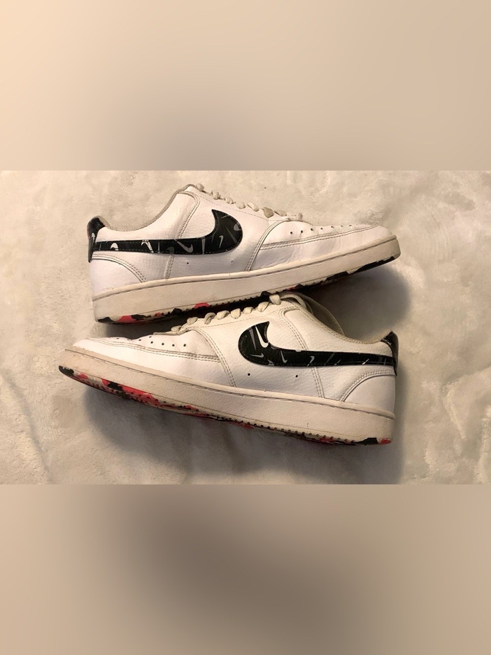 Nike Court Vision Low White with Black Swoosh